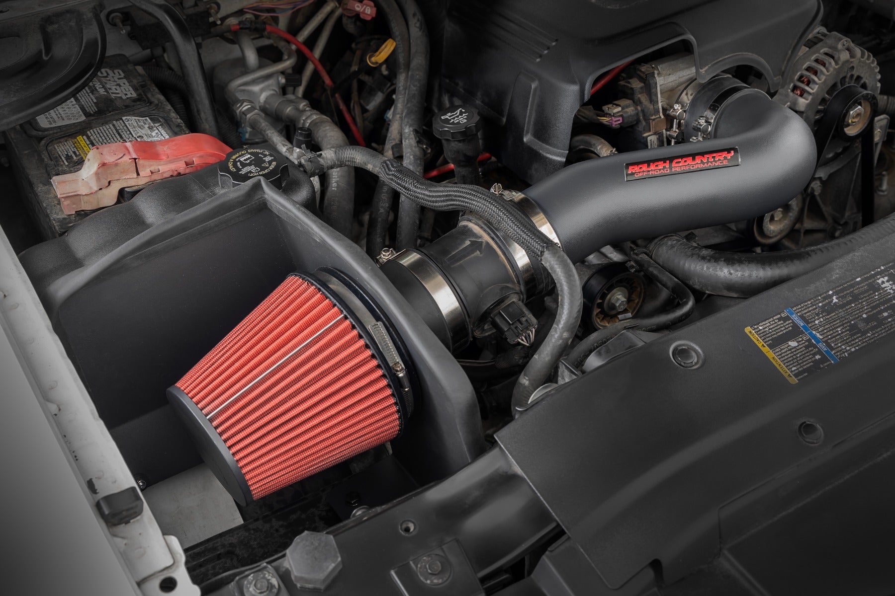 Rough Country | Air Intake Systems | 4.8L/5.3L/6.0L Cold Air Intake Kit Chevy Silverado 1500 (07-08) Without Pre-Filter Bag Rough Country | 10475
