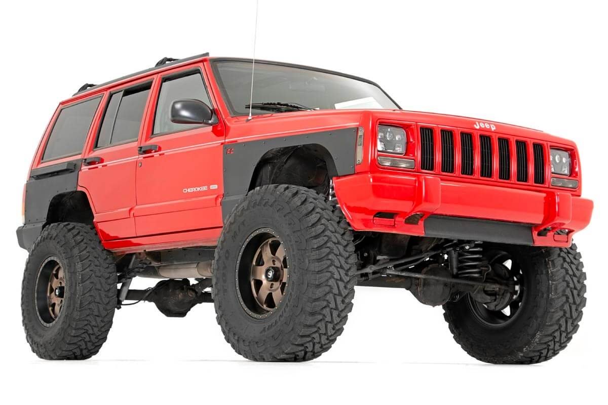 Rough Country | Quarter Panel Armor | Jeep Front Upper and Lower Quarter Panel Armor 97-01 Cherokee XJ Rough Country | 10577_A