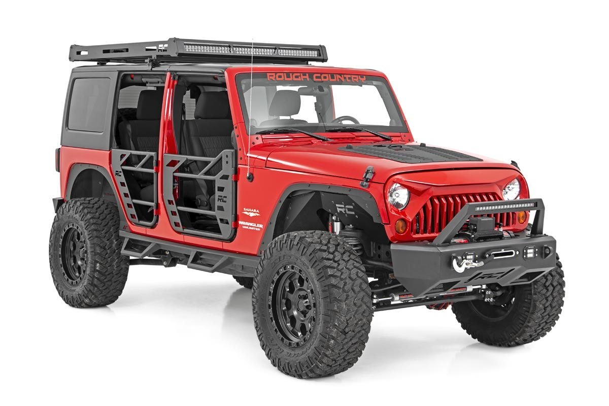 Rough Country | Tube Doors|Doors|Body & Frame|Exterior Parts & Car Care | Jeep Front Steel Tube Doors 07-18 Wrangler JK Rough Country | 10586