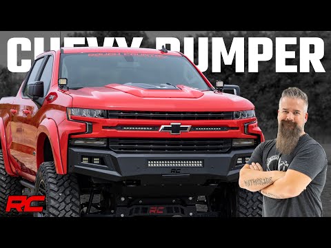 Rough Country | Front Bumpers | High Clearance Front Bumper LED Lights and Skid Plate 19-22 Chevy Silverado 1500 Rough Country | 10757A