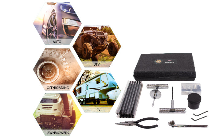 Up Down Air | Tire Repair Kit | Tire Repair Kit 53 Piece Kit With Black Storage Box Up Down Air | 12030001