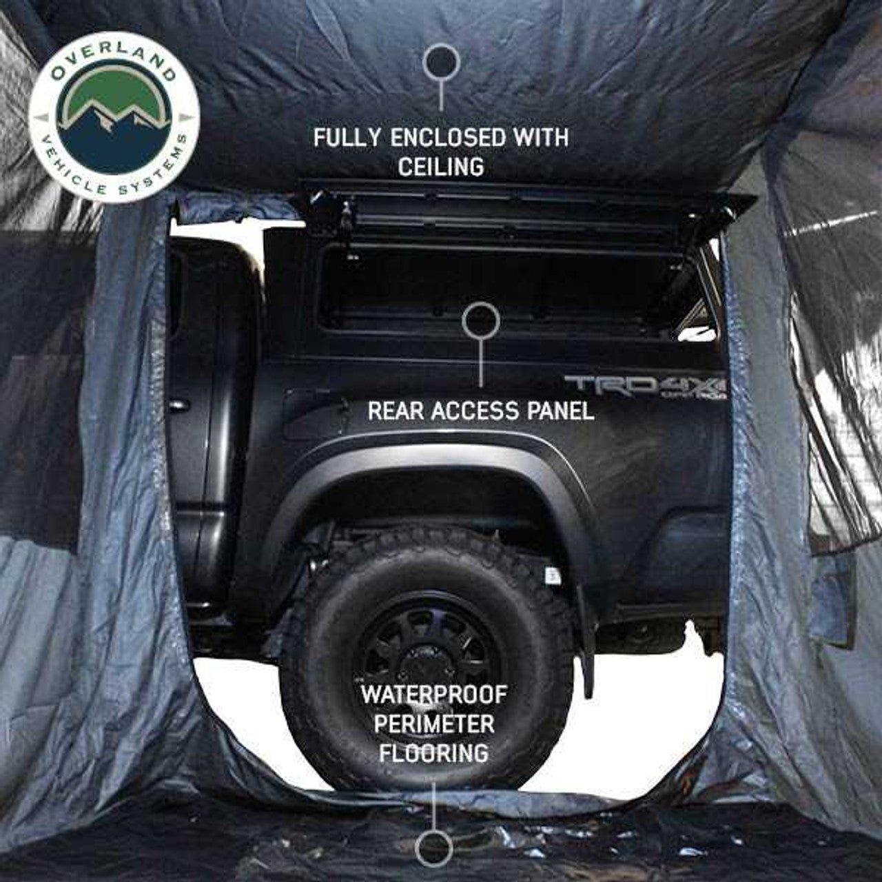 OVS | Tent Annex Room | HD Nomadic 2.0 Awning Room Enclosure, Grey Body, Green Trim (4 Walls and Floor) | 18089920