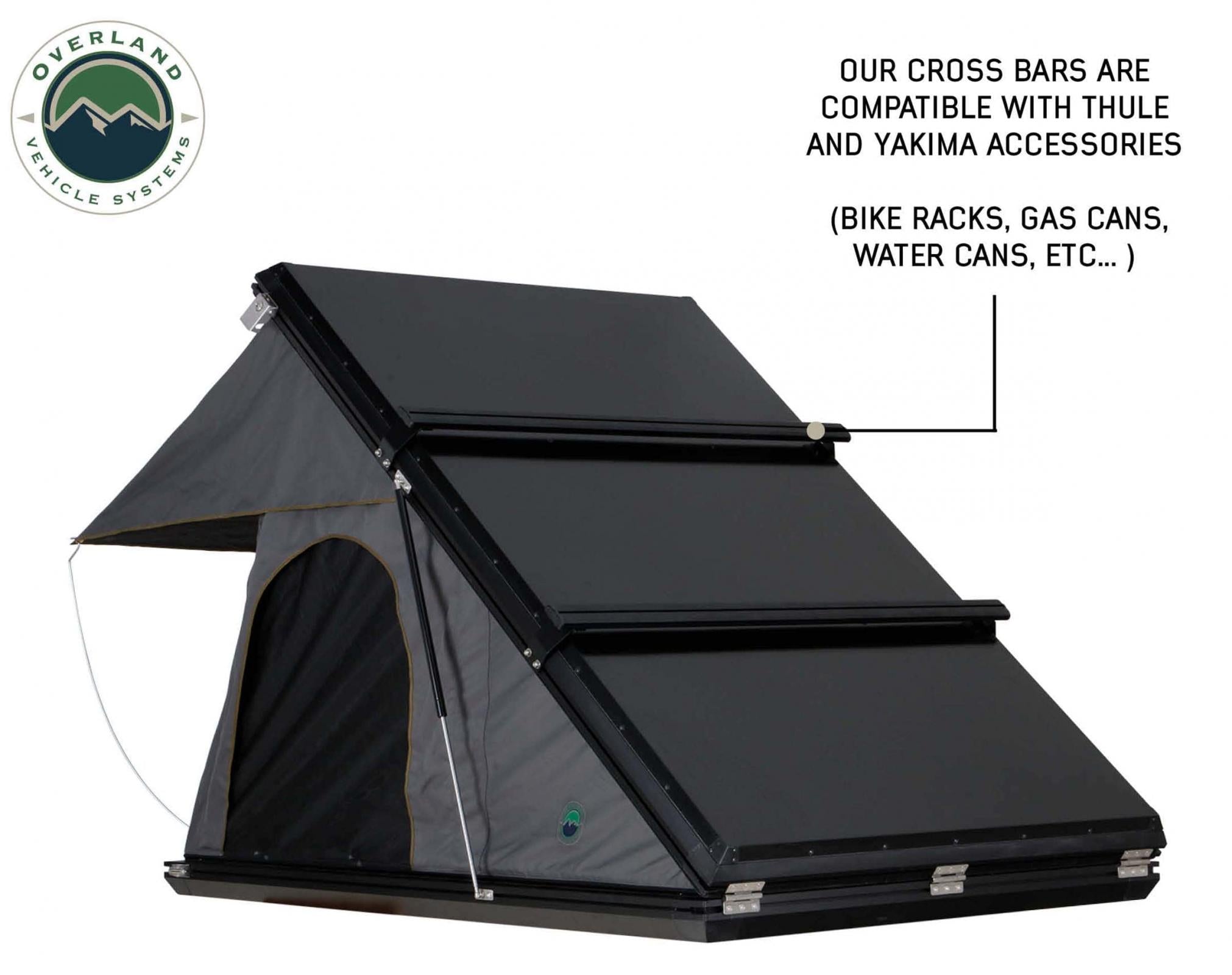 OVS | Roof Top Tent | HD Mamba Clam Shell Aluminum Hard Shell Roof Top Tent, Grey Body & Green Trim | 18099901