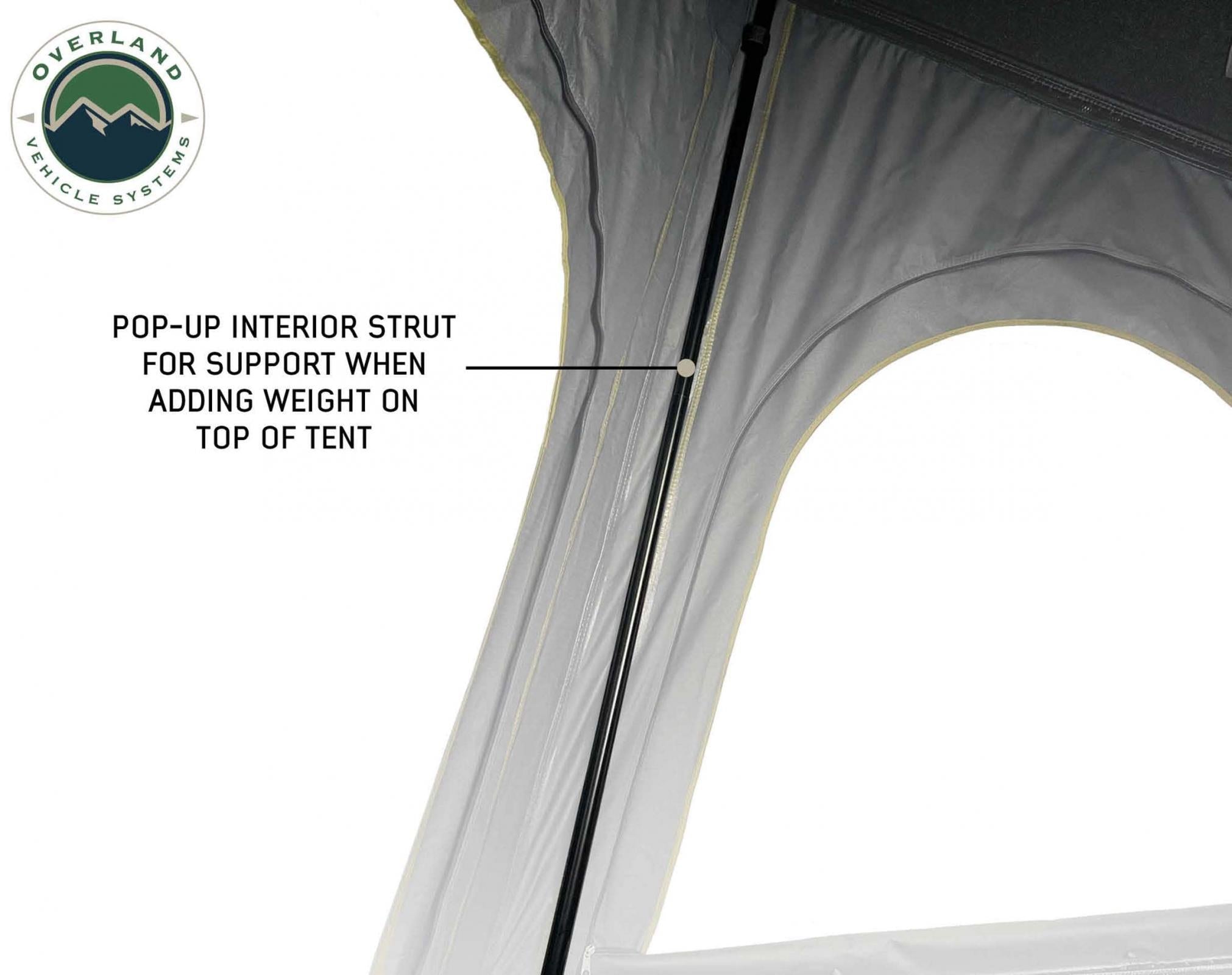 OVS | Roof Top Tent | HD Mamba Clam Shell Aluminum Hard Shell Roof Top Tent, Grey Body & Green Trim | 18099901