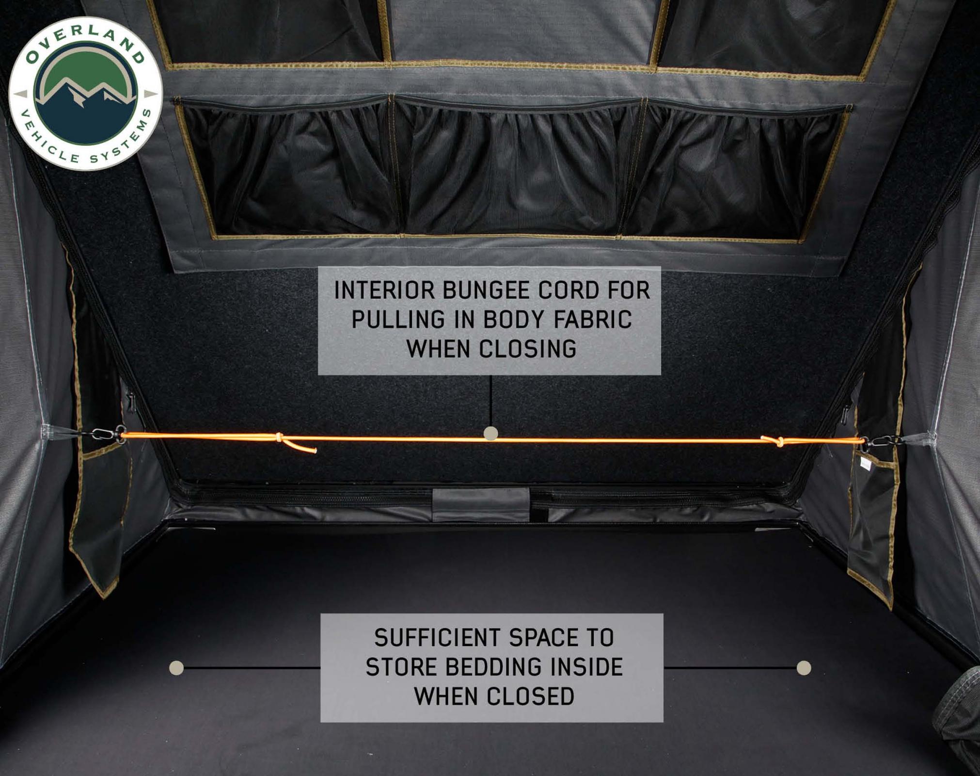 OVS | Roof Top Tent | HD Mamba Clam Shell Aluminum Hard Shell Roof Top Tent, Grey Body & Green Trim | 18099901