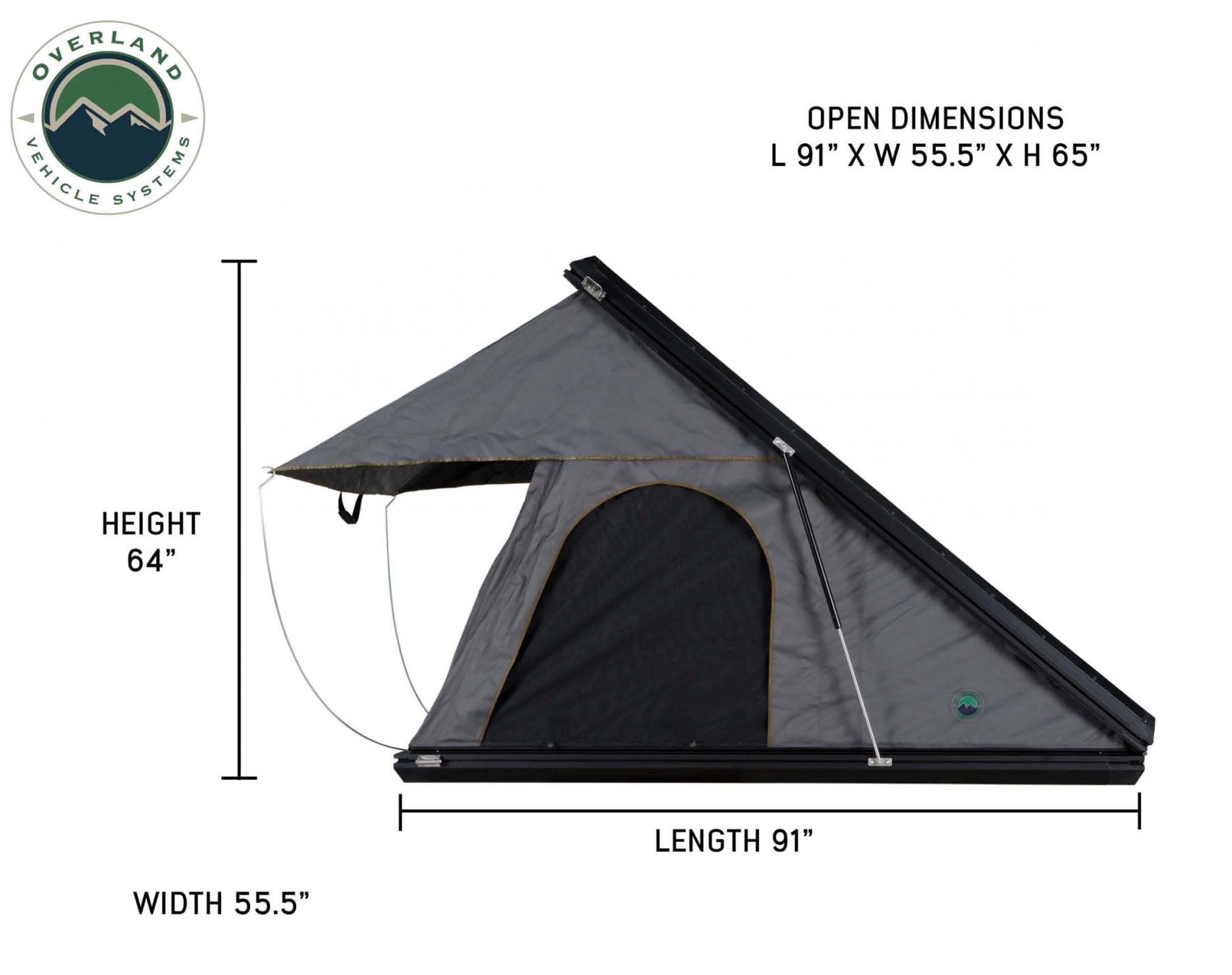OVS | Roof Top Tent | HD Mamba Clam Shell Aluminum Hard Shell Roof Top Tent, Grey Body & Green Trim | 18099901