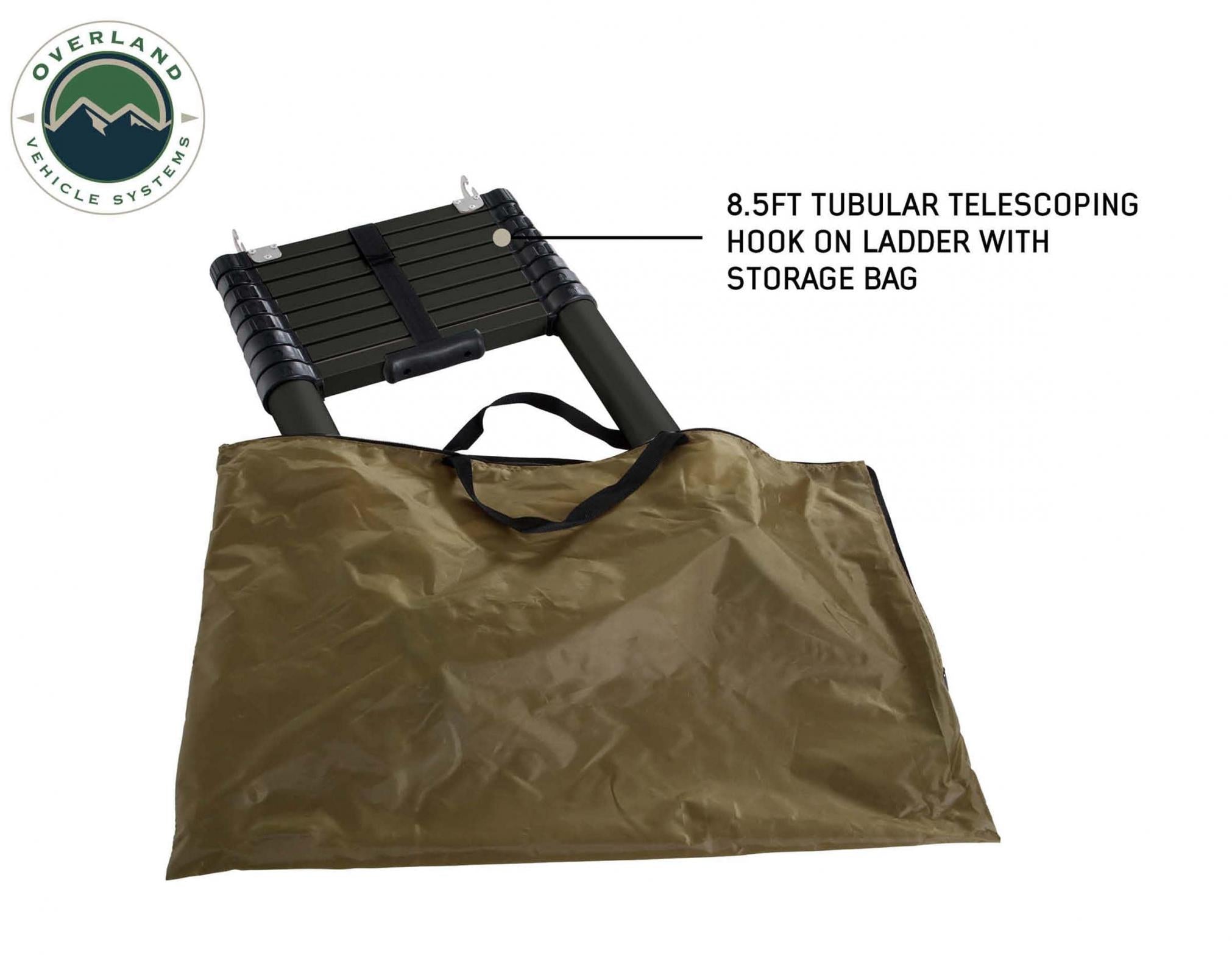 OVS | Roof Top Tent | HD Mamba Clam Shell Aluminum Hard Shell Roof Top Tent, Grey Body & Green Trim | 18099901