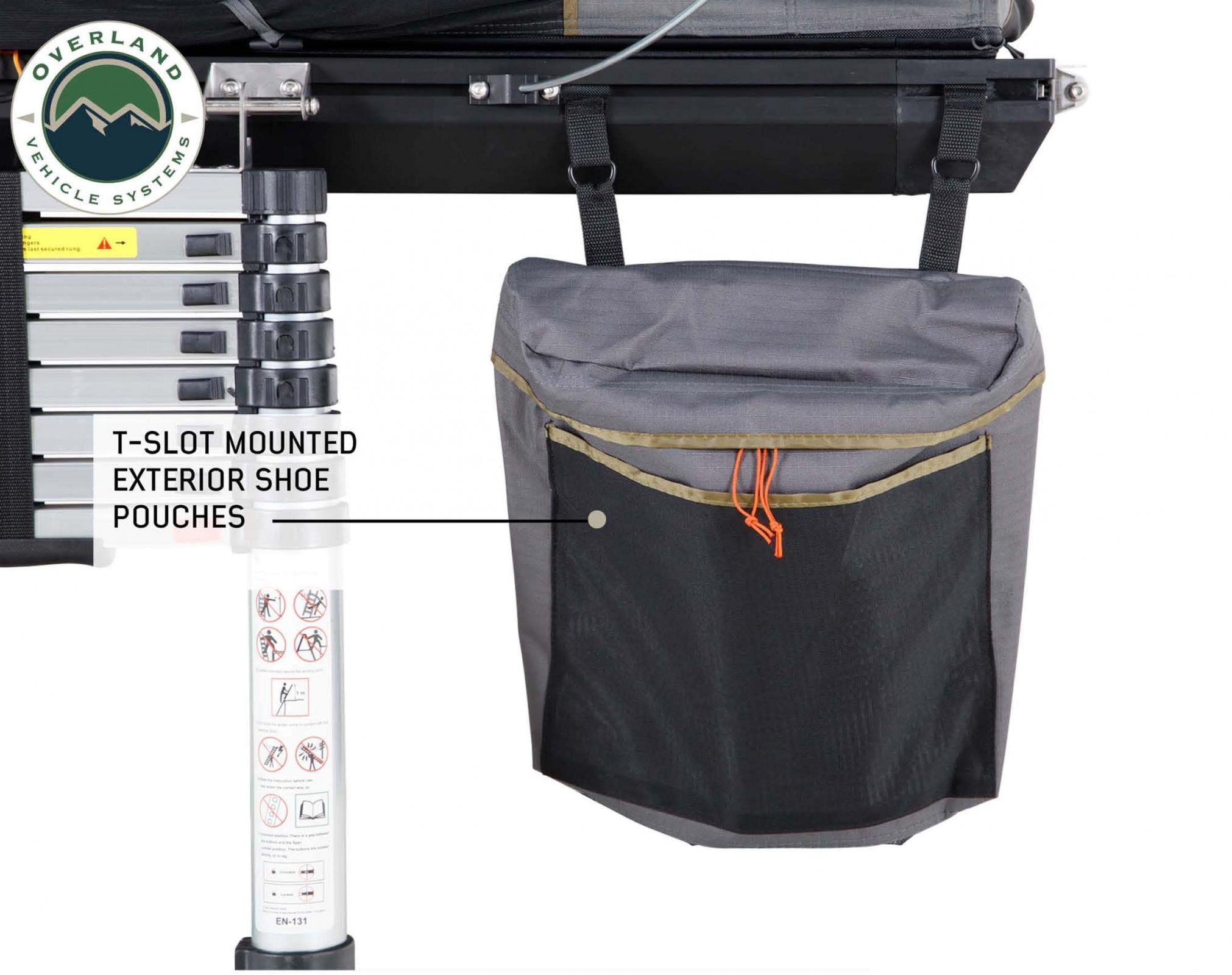 OVS | Roof Top Tent | HD Mamba Clam Shell Aluminum Hard Shell Roof Top Tent, Grey Body & Green Trim | 18099901