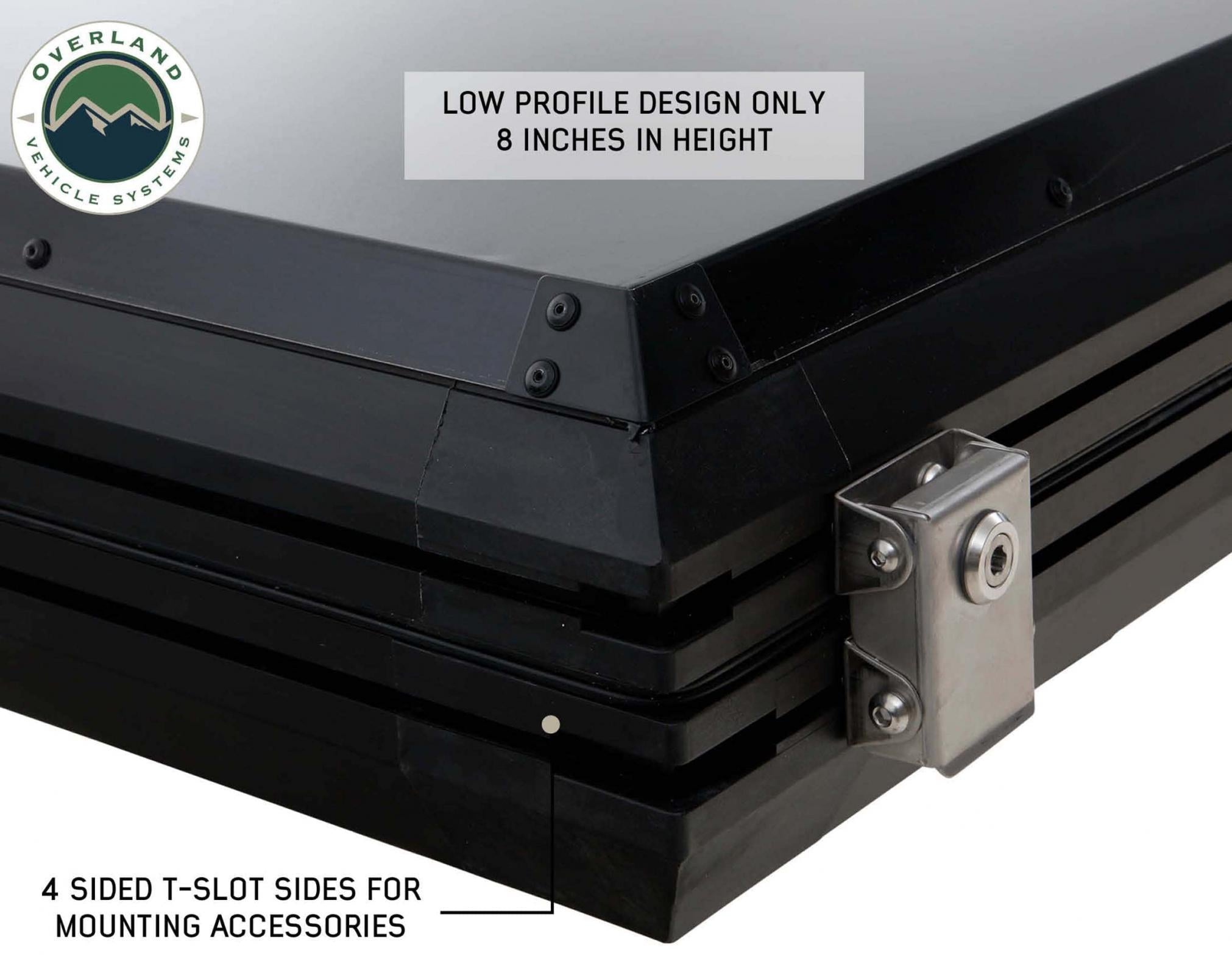 OVS | Roof Top Tent | HD Mamba Clam Shell Aluminum Hard Shell Roof Top Tent, Grey Body & Green Trim | 18099901