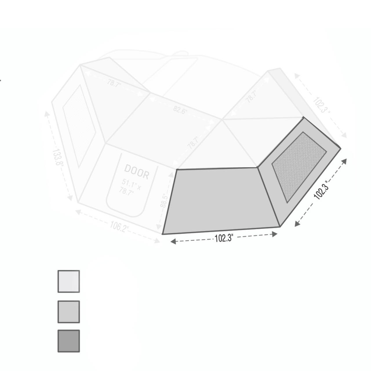 OVS | Tent Annex Room | HD Nomadic 270 Degree Awning Wall 2 with Window - Driver Side | 18109910