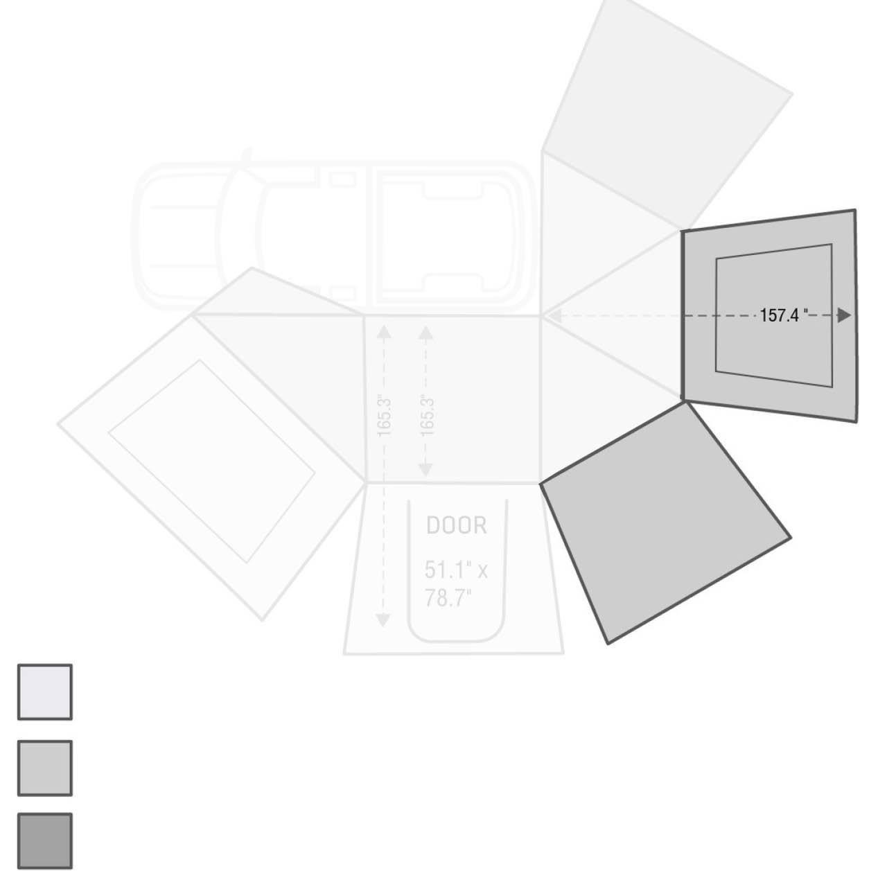 OVS | Tent Annex Room | HD Nomadic 270 Degree Awning Wall 2 with Window - Driver Side | 18109910