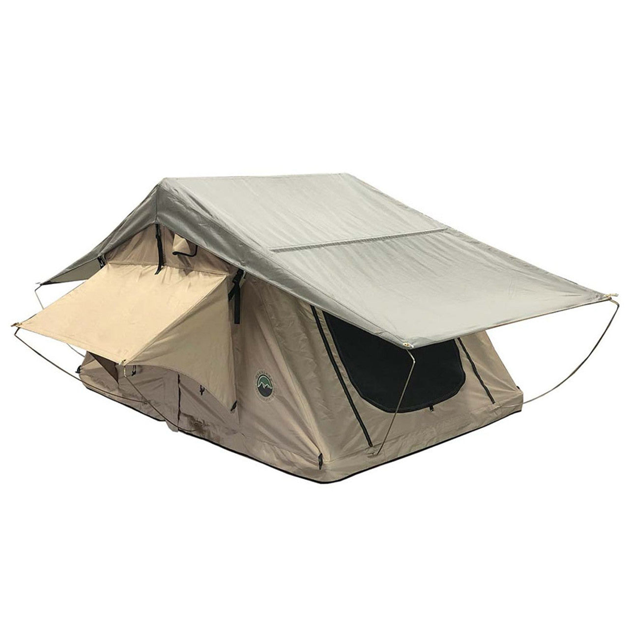 OVS | Roof Top Tent | LD TMBK 3 Roof Top Tent With Annex - Tan Base With Green Rain Fly, Black Aluminum Base, Black Ladder Overland Vehicle Systems | 18119733