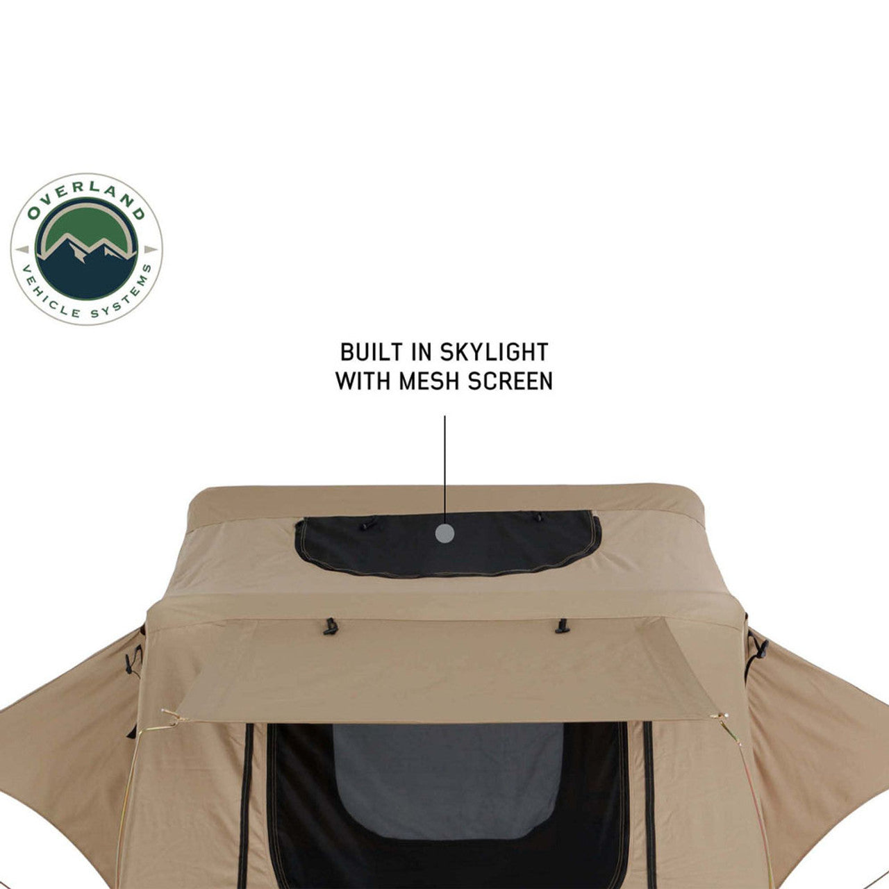 OVS | Roof Top Tent | LD TMBK 3 Roof Top Tent With Annex - Tan Base With Green Rain Fly, Black Aluminum Base, Black Ladder Overland Vehicle Systems | 18119733