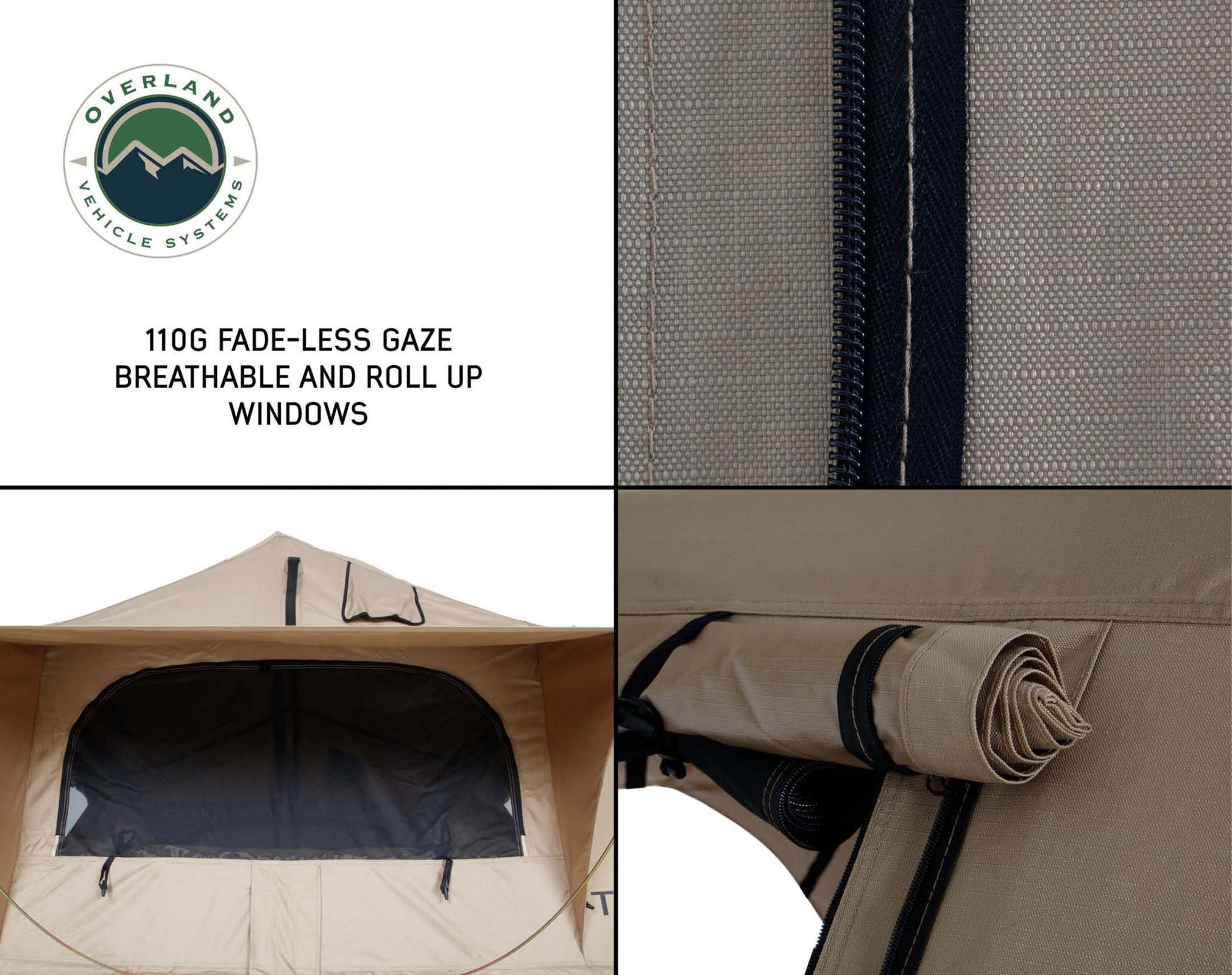 OVS | Roof Top Tent | LD TMBK 3 Soft Shell Roof Top Tent, Tan Body & Green Rainfly | 18119933