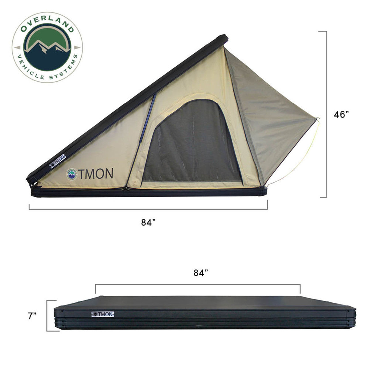 OVS | Tent Annex Room | LD TMON Clamshell Aluminum Hard Shell Roof Top Tent - 2 Person Capacity, Tan Body & Green Rainfly | 18119935