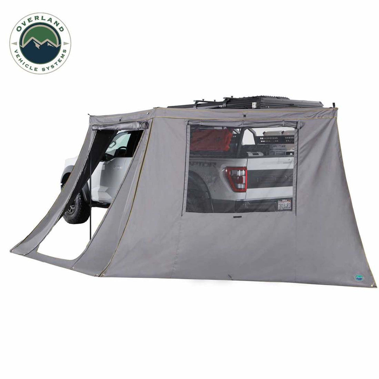 OVS | Portable Awning | HD Nomadic 180 - LTE Awning Wall, Universal, Grey Body, Green Trim W/Storage Bag Overland Vehicle Systems | 18159919