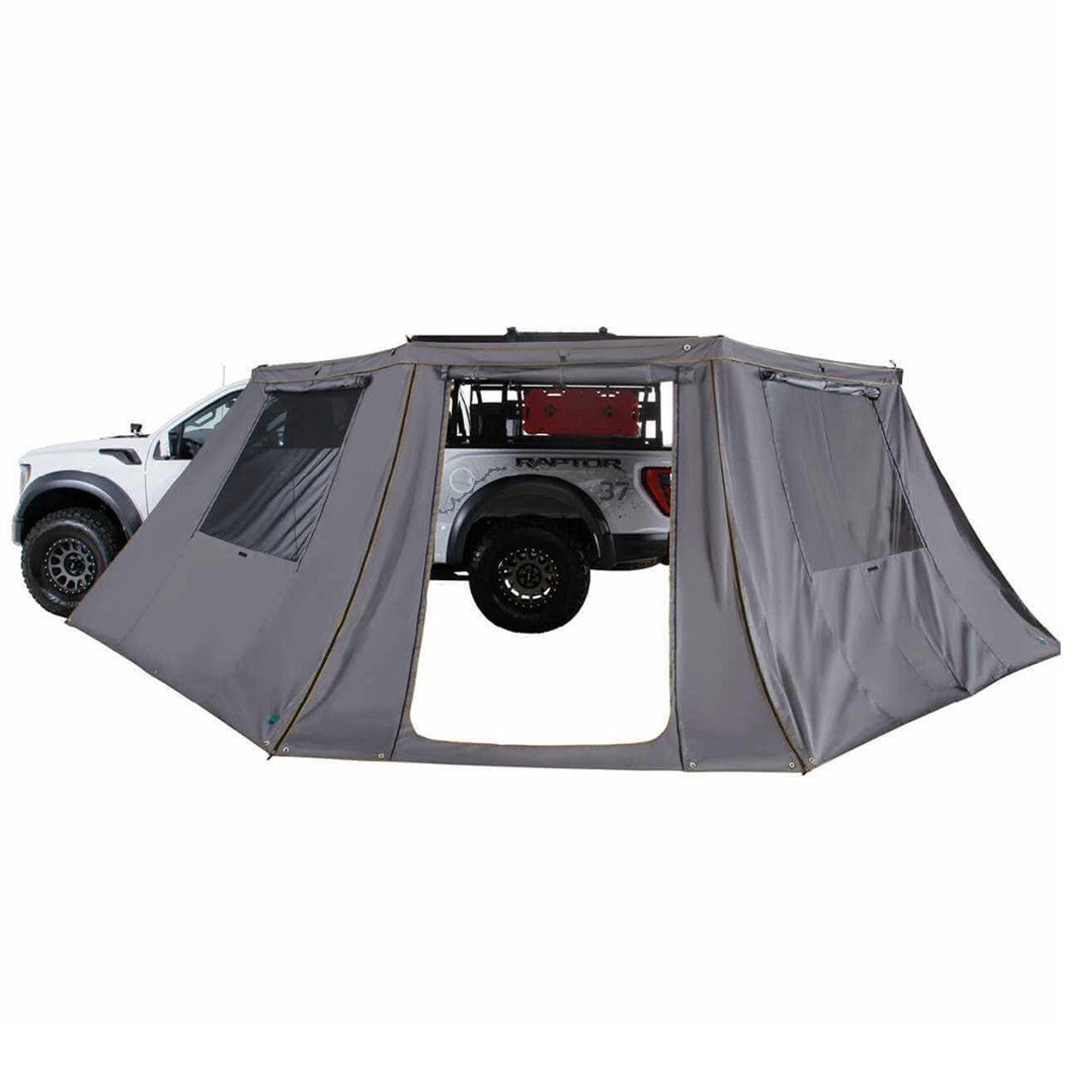 OVS | Portable Awning | HD Nomadic 180 - LTE Awning Wall, Universal, Grey Body, Green Trim W/Storage Bag Overland Vehicle Systems | 18159919