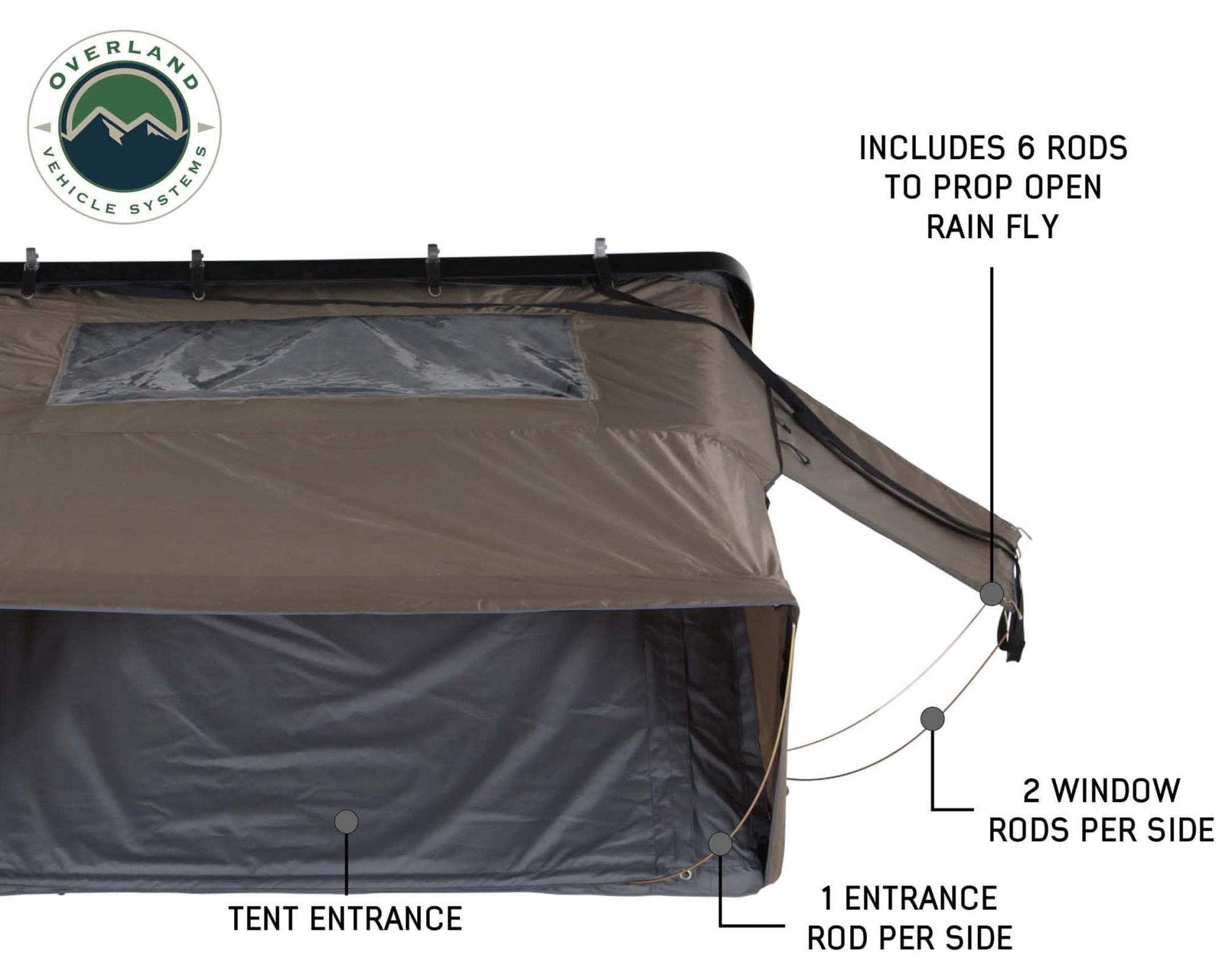 OVS | Roof Top Tent | HD Bushveld II Cantilever Hard Shell Roof Top Tent Grey Body & Tan Rainfly | 18189901