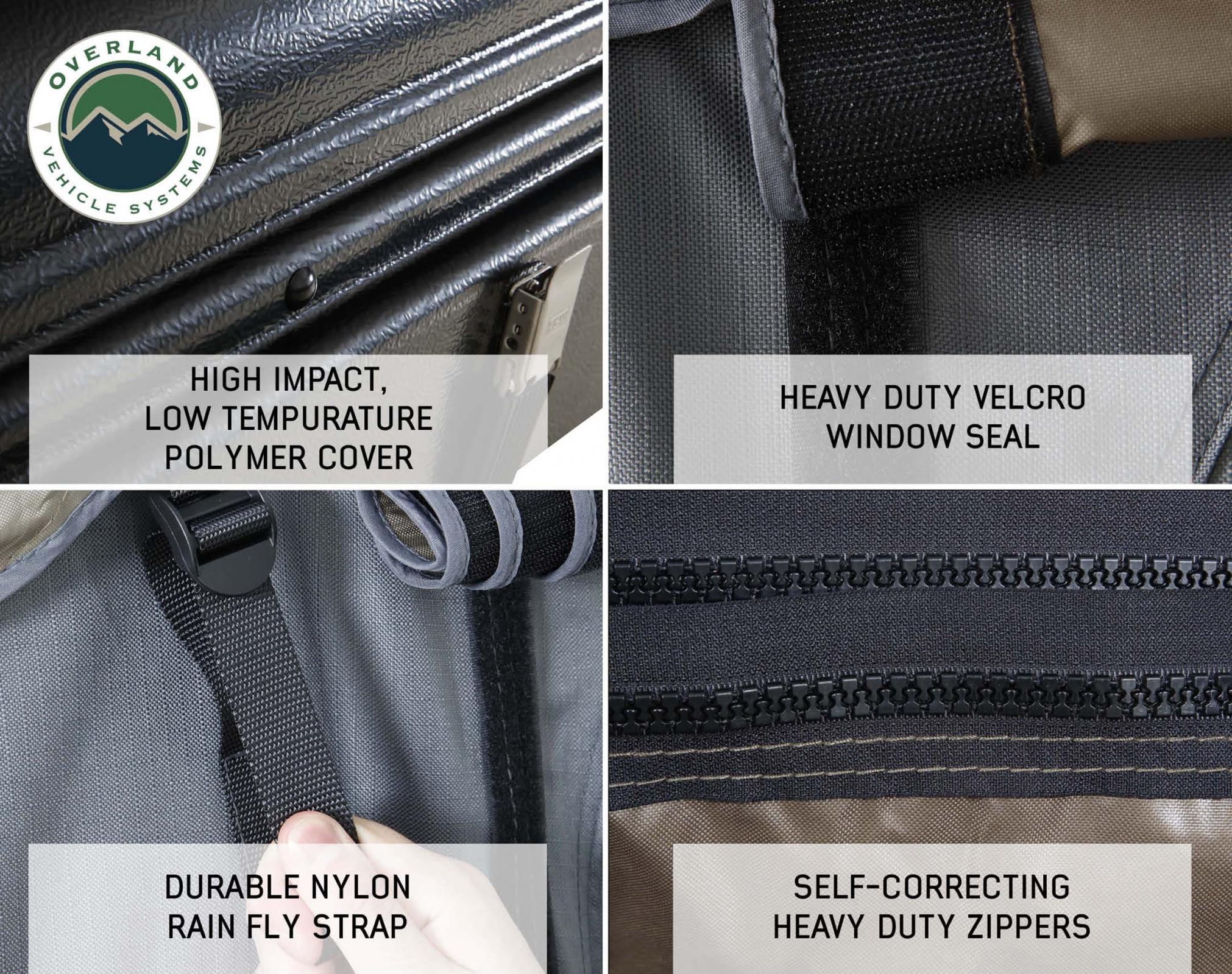 OVS | Roof Top Tent | HD Bushveld II Cantilever Hard Shell Roof Top Tent Grey Body & Tan Rainfly | 18189901