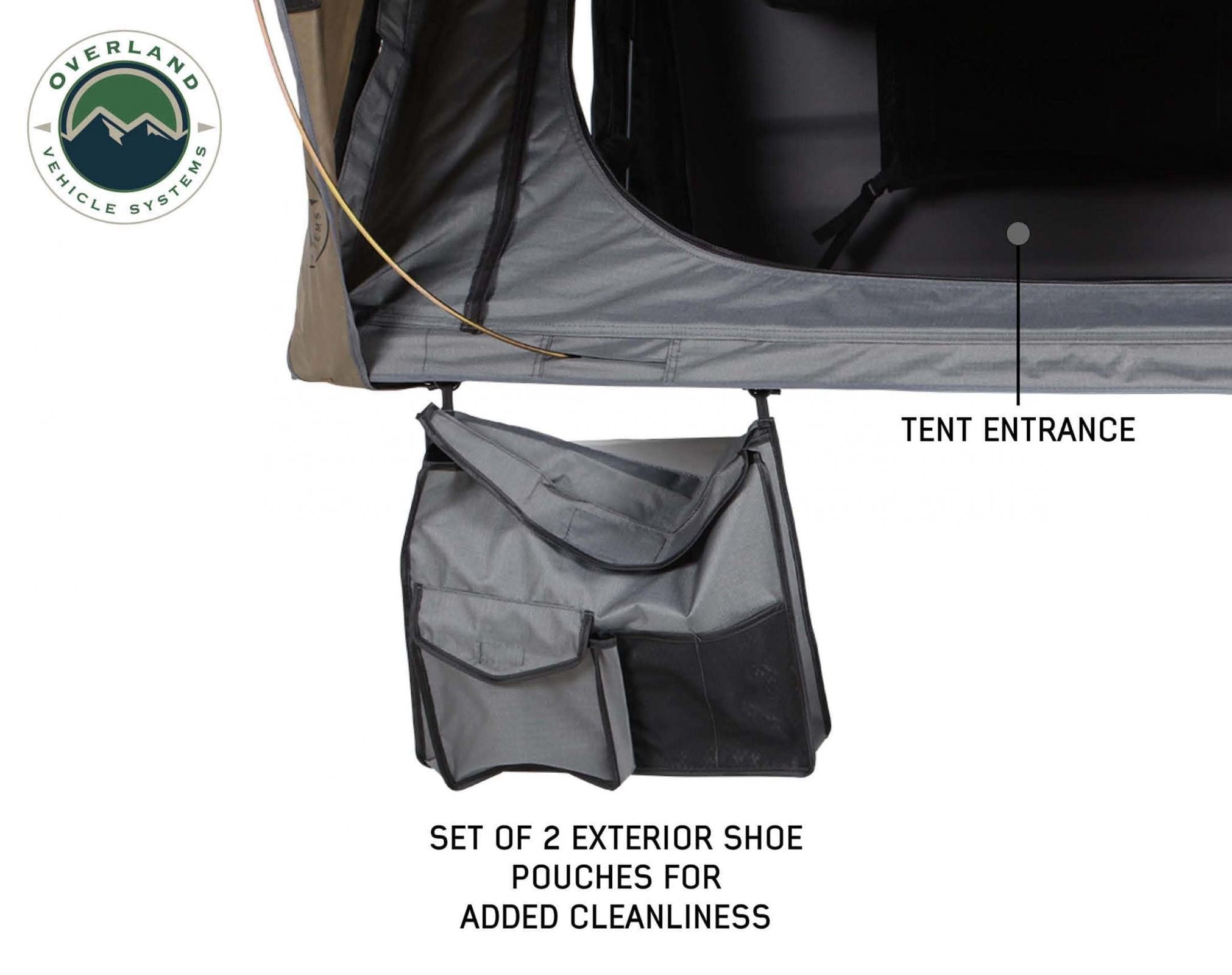 OVS | Roof Top Tent | HD Bushveld II Cantilever Hard Shell Roof Top Tent Grey Body & Tan Rainfly | 18189901