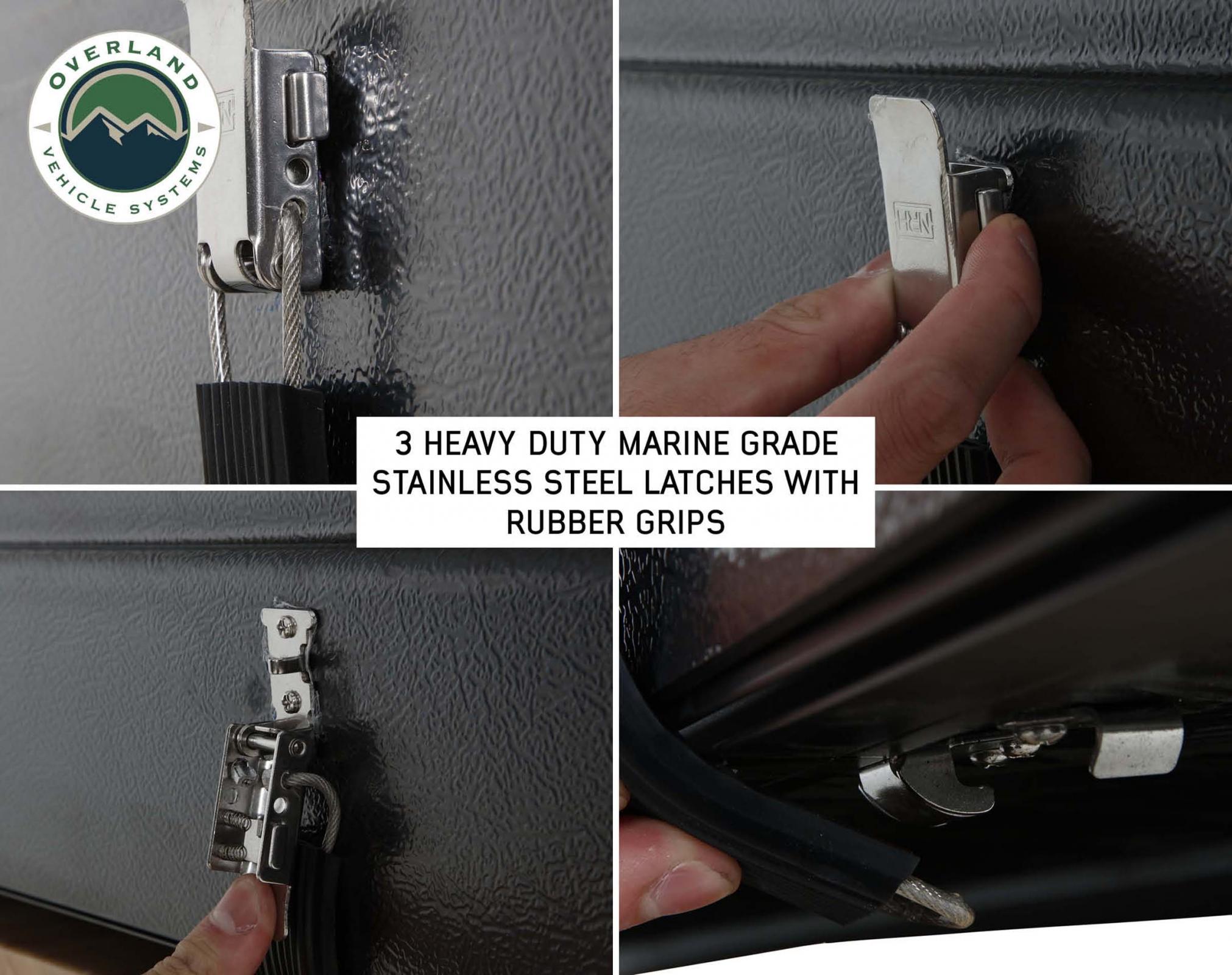 OVS | Roof Top Tent | HD Bushveld II Cantilever Hard Shell Roof Top Tent Grey Body & Tan Rainfly | 18189901