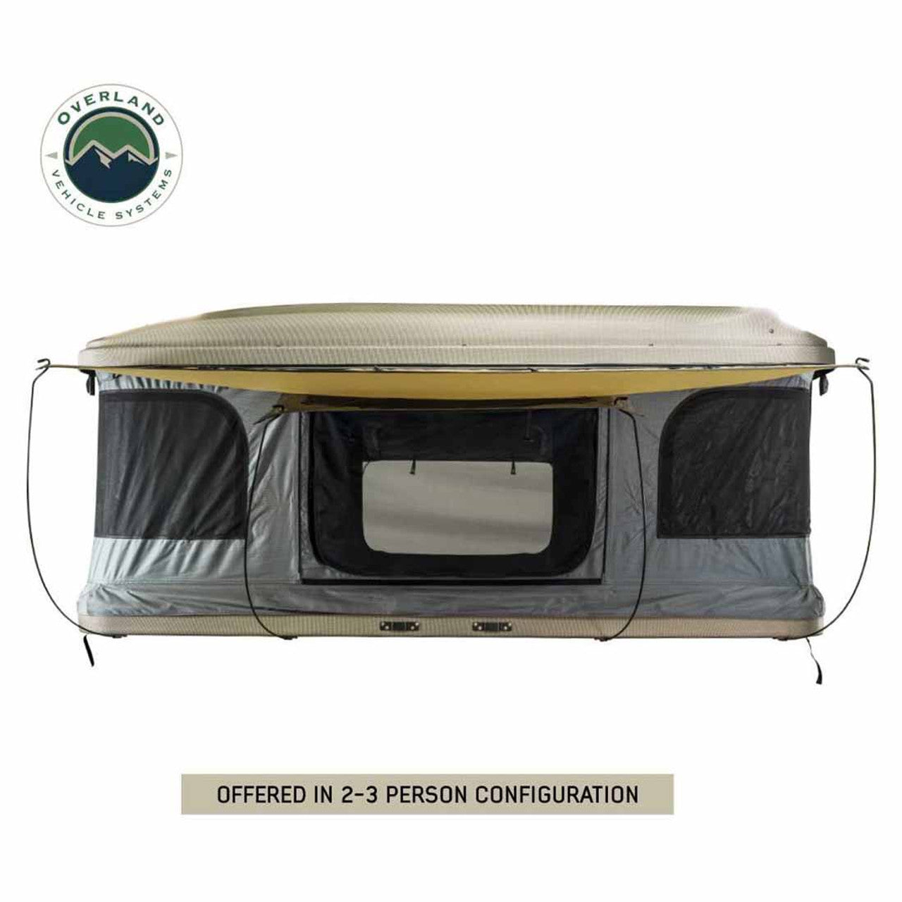 OVS | Roof Top Tent | HD Bundu 2 - Hard Shell Pop Up Roof Top Tent, 2 Person, Grey Body and Black Rainfly Overland Vehicle Systems | 18199901