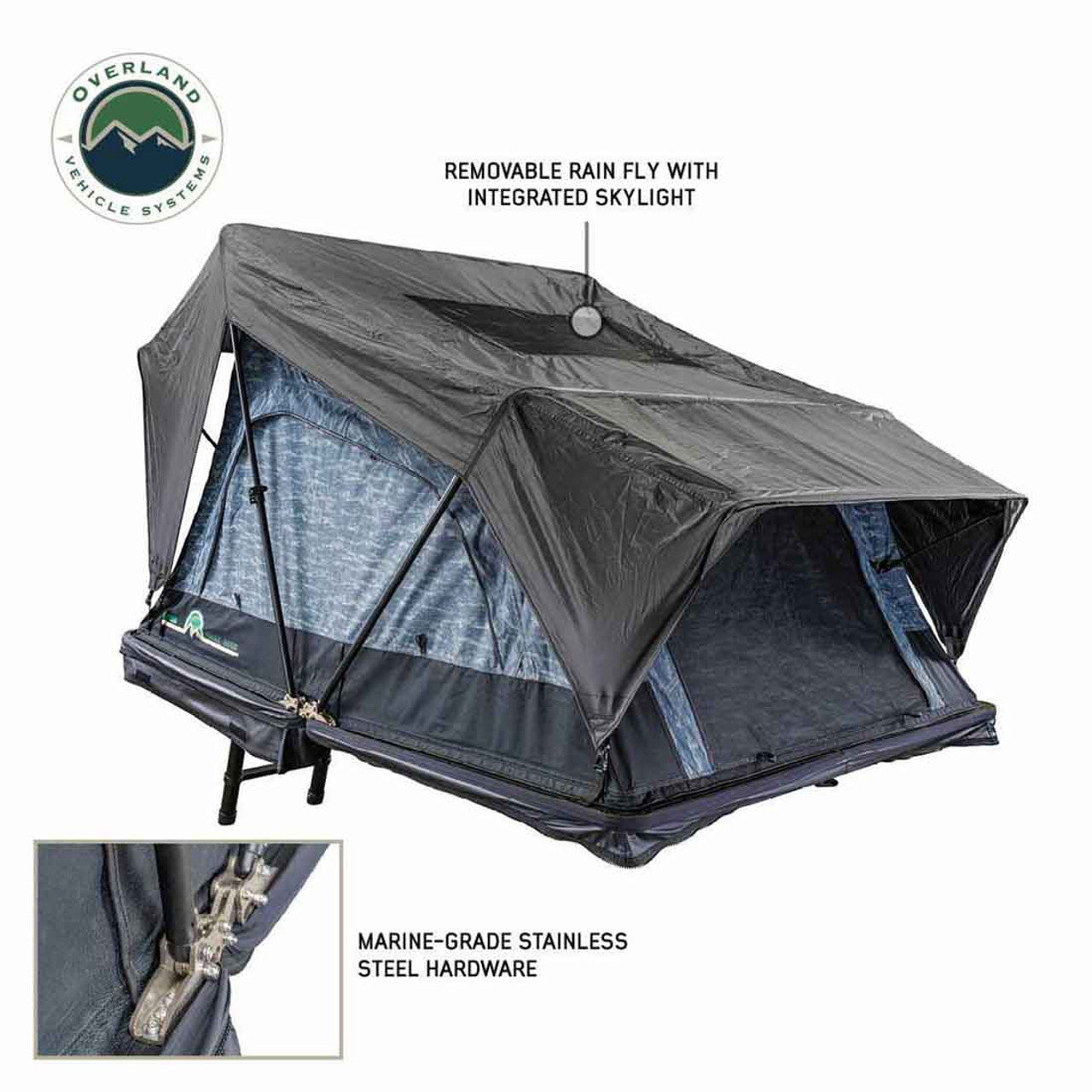 OVS | Roof Top Tent | XD Sherpa Solo - Soft Sided Roof Top Tent, 1 Person, Grey Body and Black Rainfly Overland Vehicle Systems | 18209901