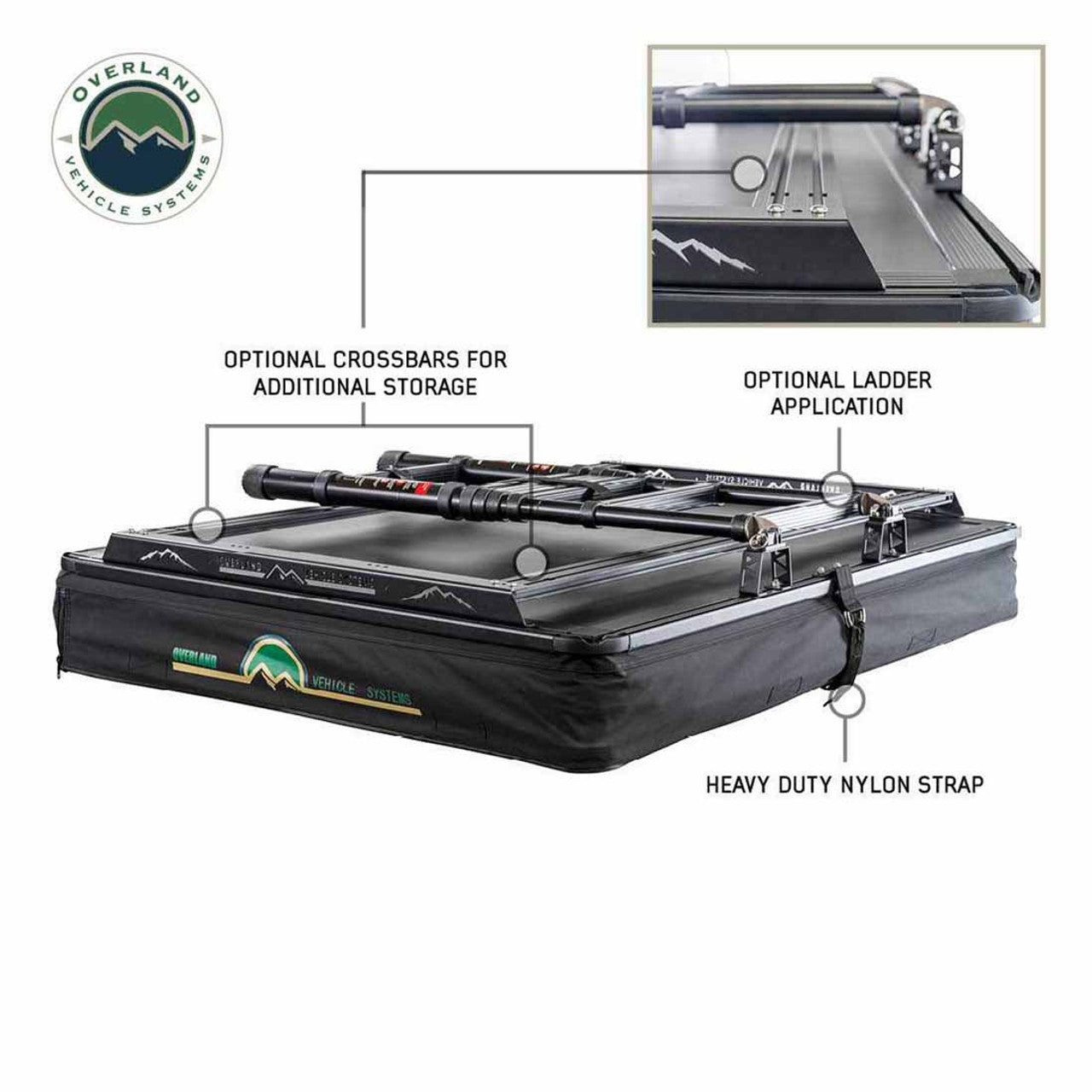 OVS | Roof Top Tent | XD Sherpa S2S - Soft Sided Roof Top Tent, 2 Person, Grey Body and Black Rainfly Overland Vehicle Systems | 18209902