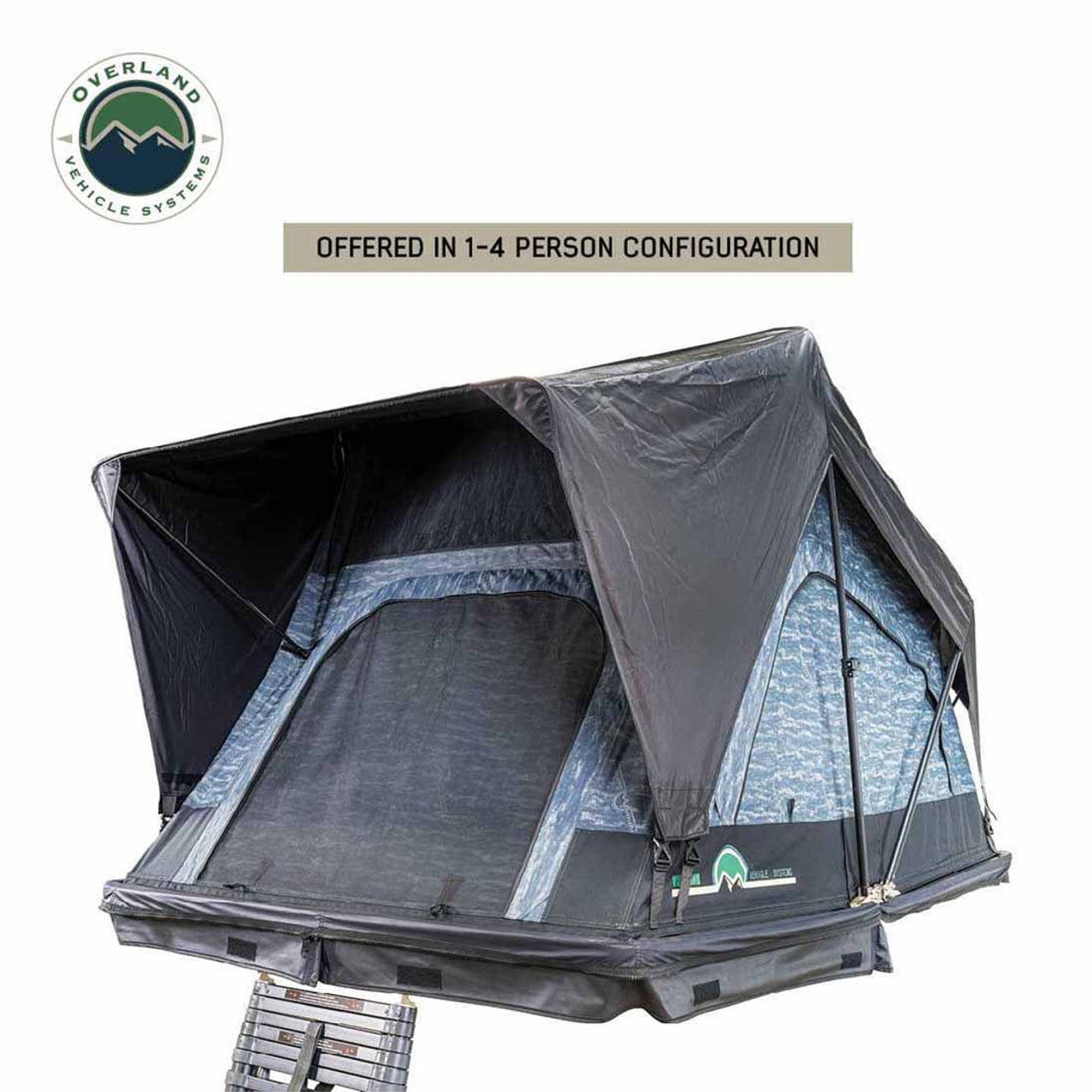OVS | Roof Top Tent | XD Sherpa S4S - Soft Sided Roof Top Tent, 4 Person, Grey Body and Black Rainfly Overland Vehicle Systems | 18209904