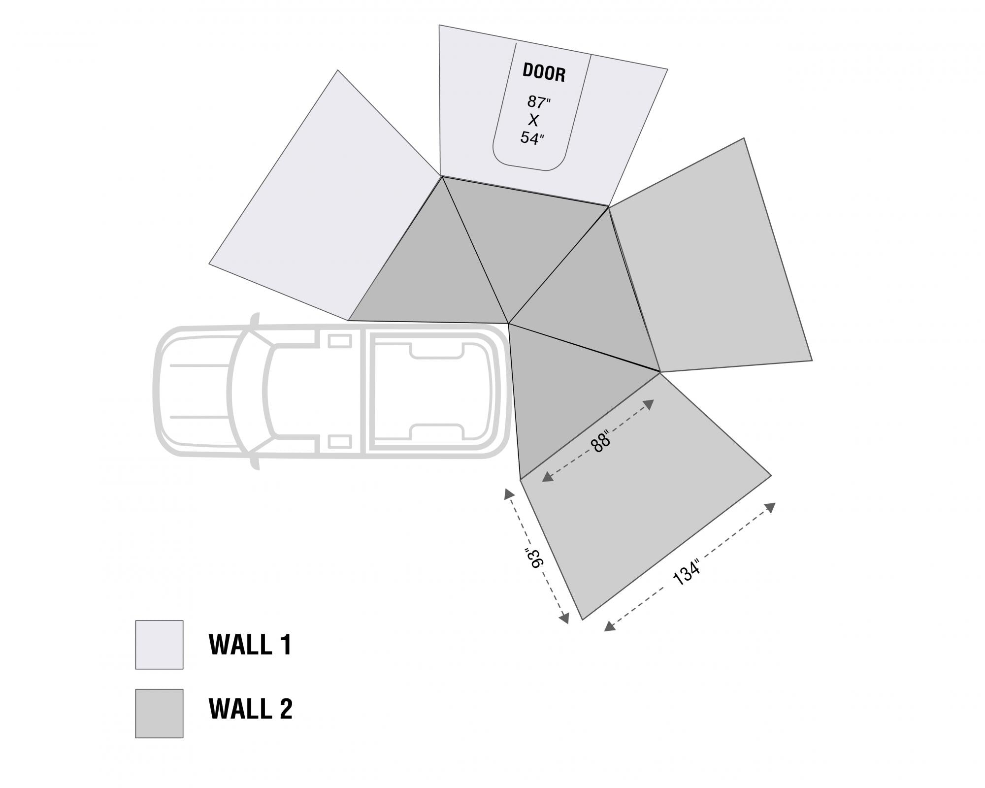 OVS | Roof Top Tent | HD Nomadic 270 LT Awning Wall 1 - Passenger Side | 18229909