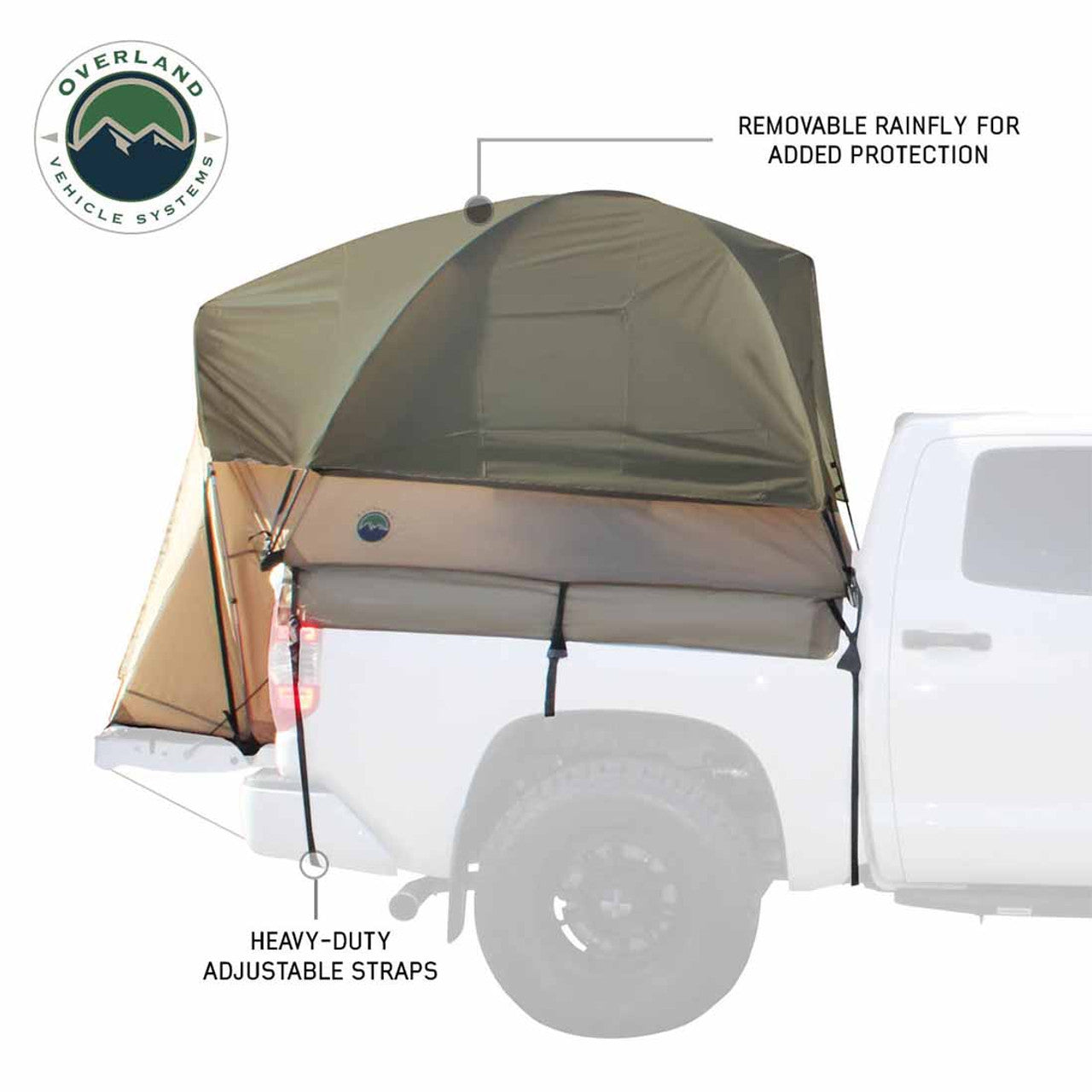 OVS | Tent | LD TACT - Bed Tent Full Size 6.5 Foot, Tan Body and Green Rainfly Overland Vehicle Systems | 18252542