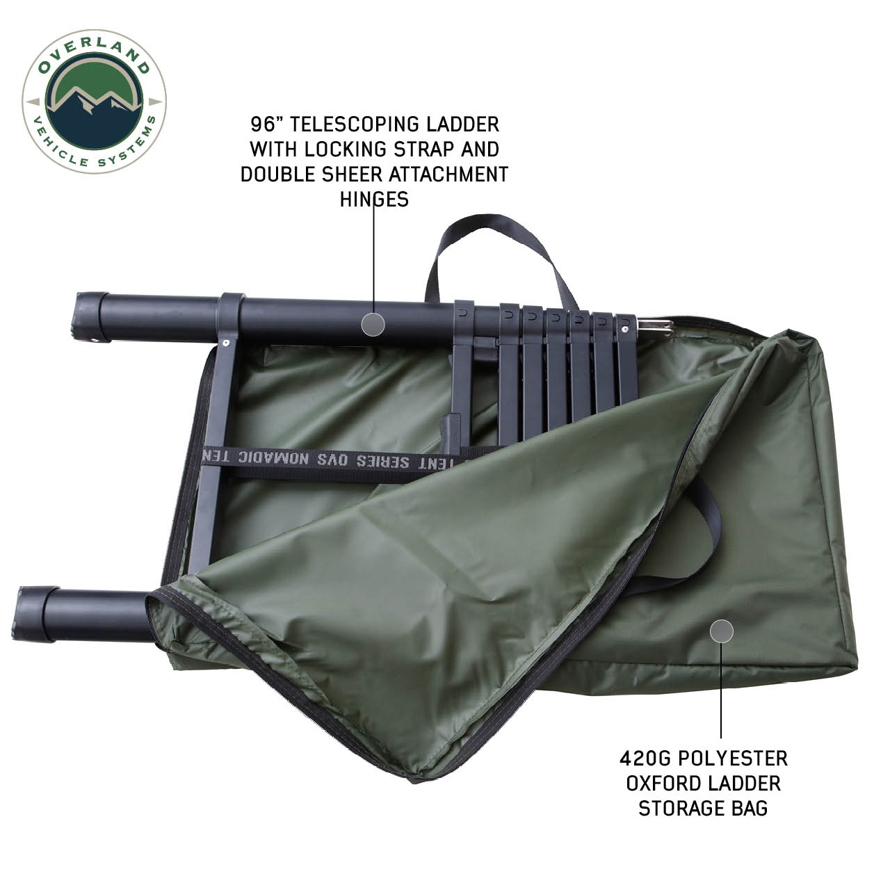 OVS | Roof Top Tent | HD Nomadic 4 Extended Soft Shell Roof Top Tent, Grey Body & Green Rainfly | 18349936