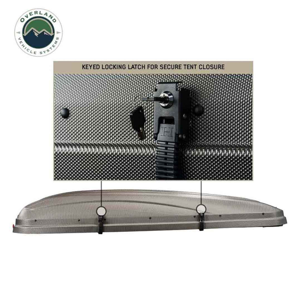 OVS | Roof Top Tent | HD Bundu 4 - Hard Shell Roof Top Tent, 4 Person, Grey Body and Black Rainfly Overland Vehicle Systems | 18389904