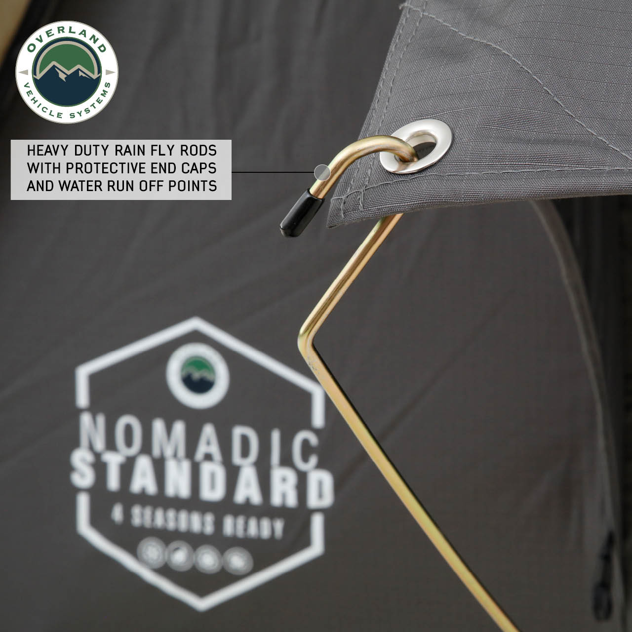 OVS | Roof Top Tent | HD Nomadic 3 Standard Soft Shell Roof Top Tent, Grey Body & Green Rainfly | 18439936