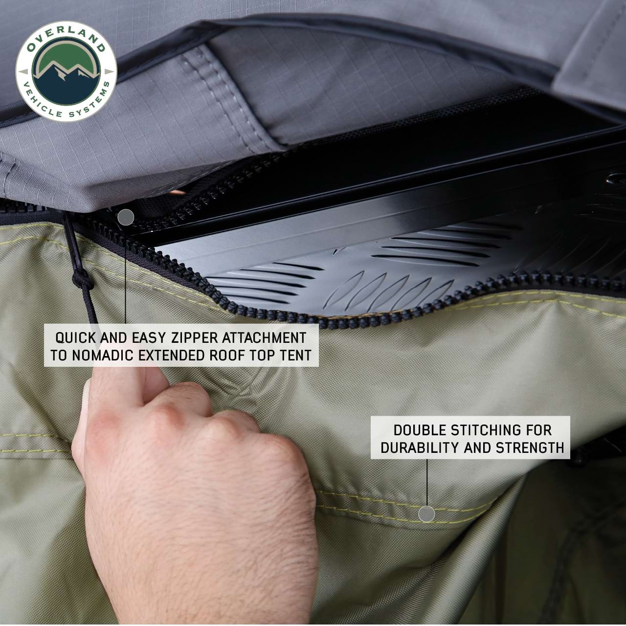 OVS | Tent Annex Room | HD Nomadic 2 Roof Top Tent Annex Green Base With Black Floor & Travel Cover | 18529936