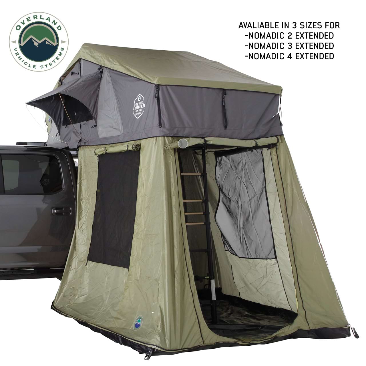 OVS | Tent Annex Room | HD Nomadic 4 Roof Top Tent Annex Green Base With Black Floor & Travel Cover | 18549936