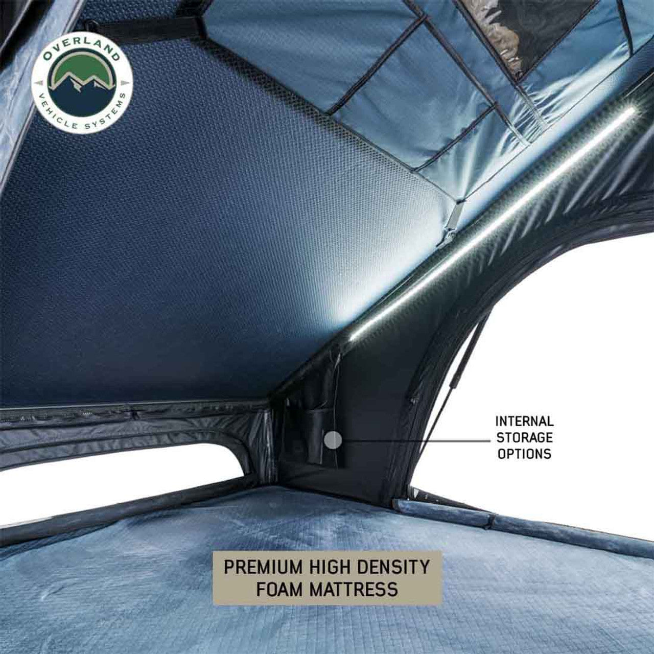 OVS | Roof Top Tent | XD Lhotse Clam Shell Aluminum Hard Shell Roof Top Tent, Blue Body & Black Rainfly | 18589902