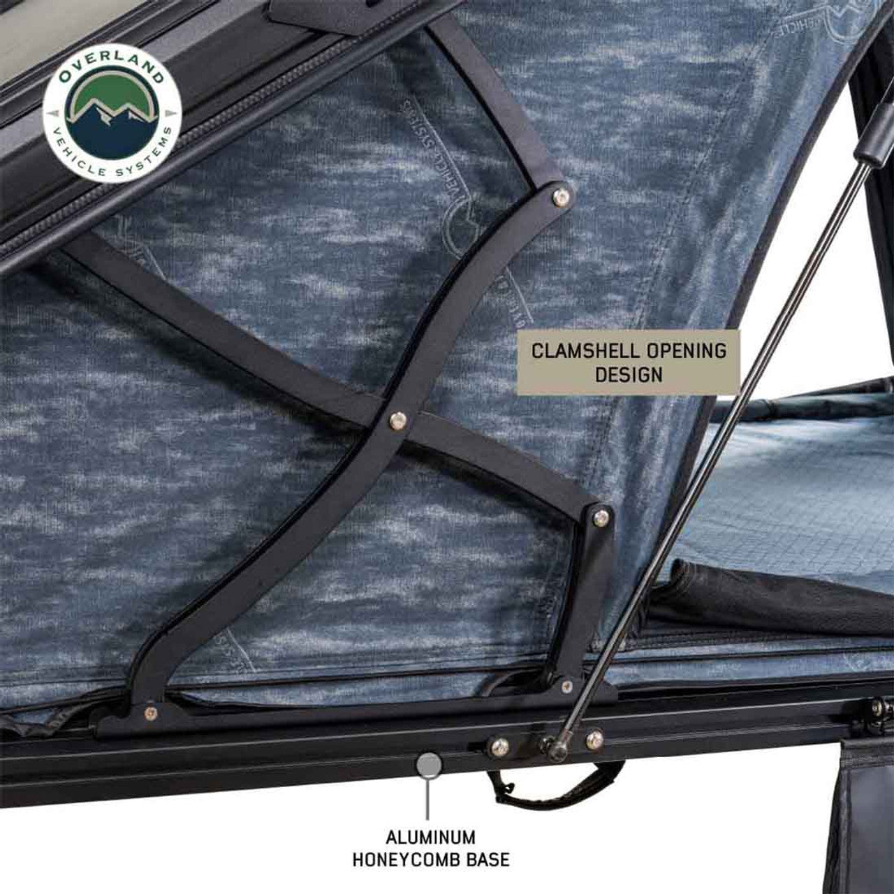 OVS | Roof Top Tent | XD Lhotse Clam Shell Aluminum Hard Shell Roof Top Tent, Blue Body & Black Rainfly | 18589902