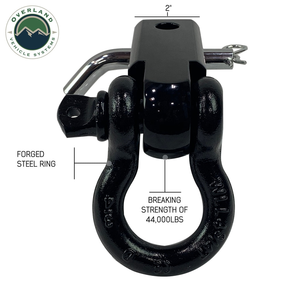 OVS | Winch Shackle | Receiver Mount Recovery Shackle 3/4" 4.75 Ton Rated Black Universal | 19109901
