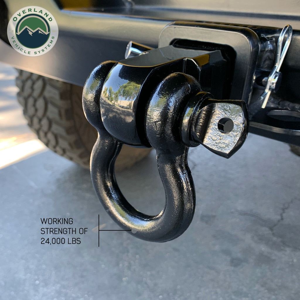OVS | Winch Shackle | Receiver Mount Recovery Shackle 3/4" 4.75 Ton Rated Black Universal | 19109901