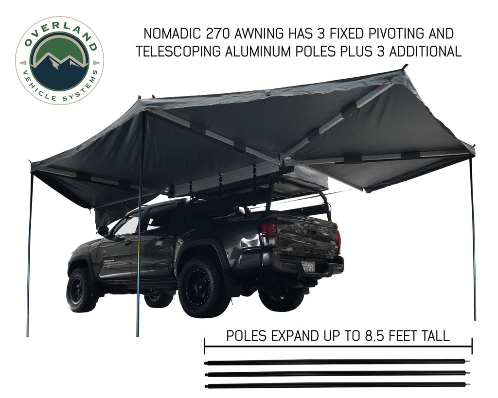 OVS | Portable Awning | Nomadic Awning 270 Degree - Driver Side Dark Gray Overland Vehicle Systems | 19519907