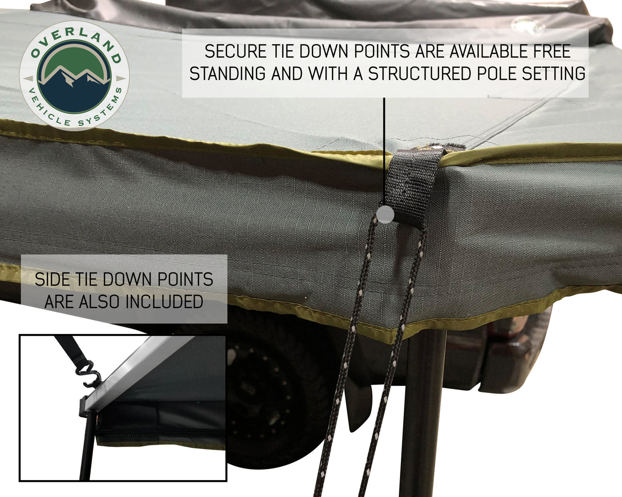 OVS | Roof Top Tent | HD Nomadic 270 Passenger Side Awning with Bracket Kit for Mid - High Roofline Vans | 19529908