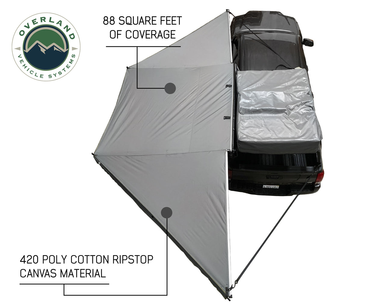 OVS | Roof Top Tent | HD Nomadic 180 Degree Awning with Bracket Kit for Mid - High Roofline Vans | 19609908