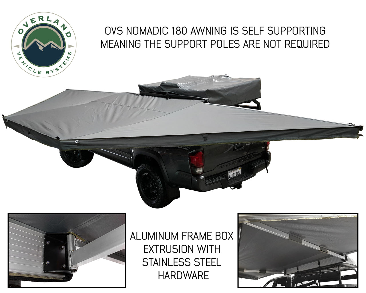 OVS | Roof Top Tent | HD Nomadic 180 Degree Awning with Bracket Kit for Mid - High Roofline Vans | 19609908