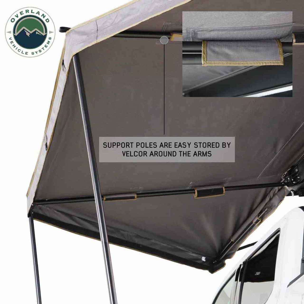 OVS | Portable Awning | HD Nomadic 180 LTE - Awning, Grey Body, Green Trim and Black Travel Cover Overland Vehicle Systems | 19609917