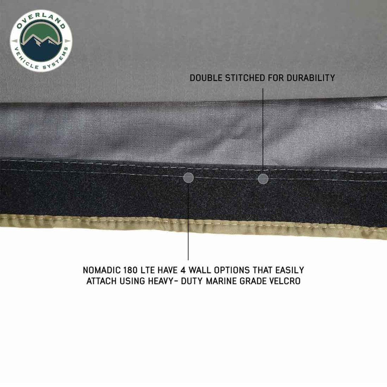 OVS | Portable Awning | HD Nomadic 180 LTE - Awning, Grey Body, Green Trim and Black Travel Cover Overland Vehicle Systems | 19609917