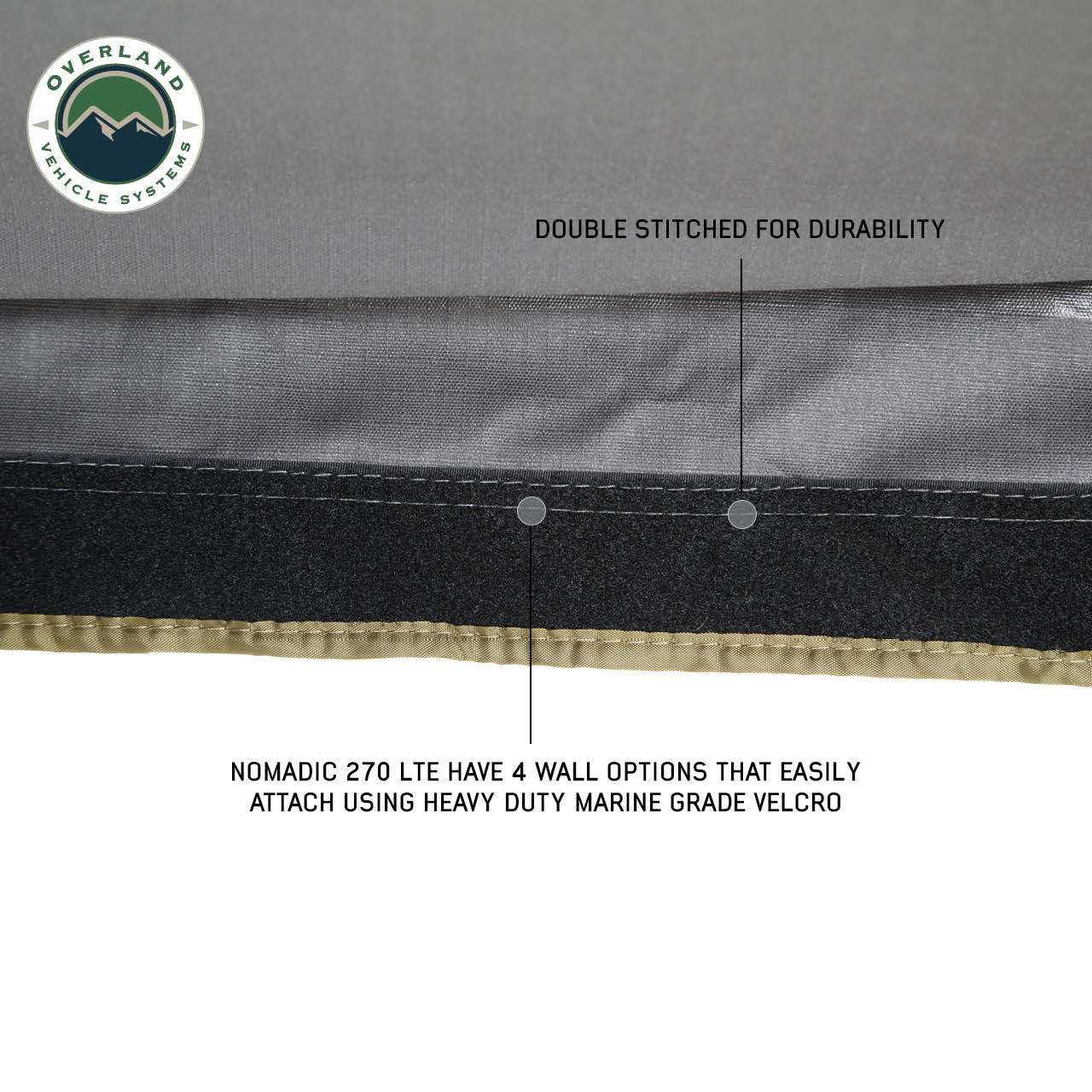 OVS | Roof Top Tent | HD Nomadic 270 LTE Awning - Driver Side - Dark Gray with Black Travel Cover Universal | 19679907