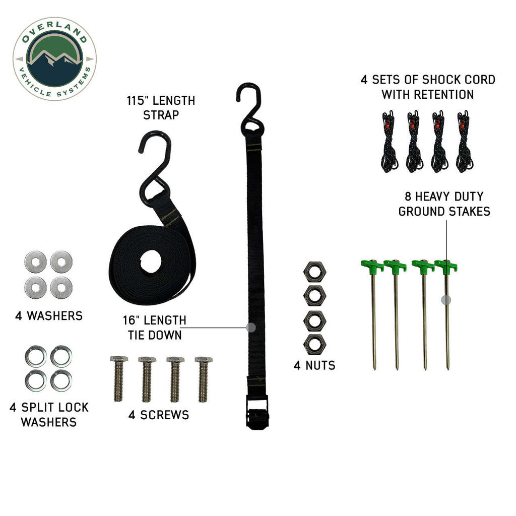 OVS | Roof Top Tent | HD Nomadic 270 LTE Awning - Passenger Side - Dark Gray with Black Travel Cover Universal | 19689909