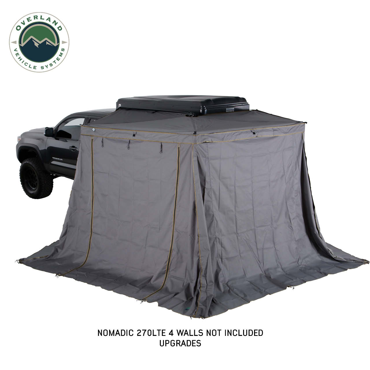 OVS | Roof Top Tent | HD Nomadic 270 LTE Awning - Passenger Side - Dark Gray with Black Travel Cover Universal | 19689909