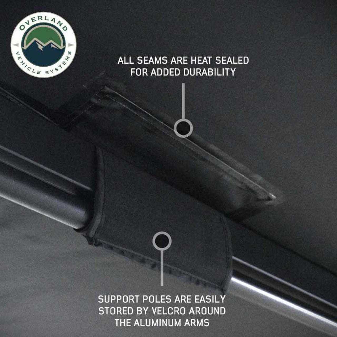 OVS | Portable Awning | XD Nomadic 270 - Awning W/Lights and Black Out , Driver Side, Black Body, Black Trim and Black Travel Cover Overland Vehicle Systems | 19690001